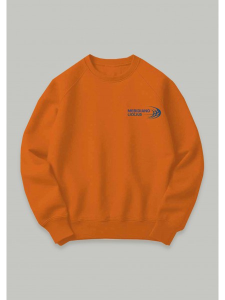Oranžinis džemperis su Meridiano licėjaus logotipu 0-IV klasių mokiniams