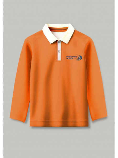 Oranžinės spalvos polo marškinėliai 0-IV klasių mokiniams