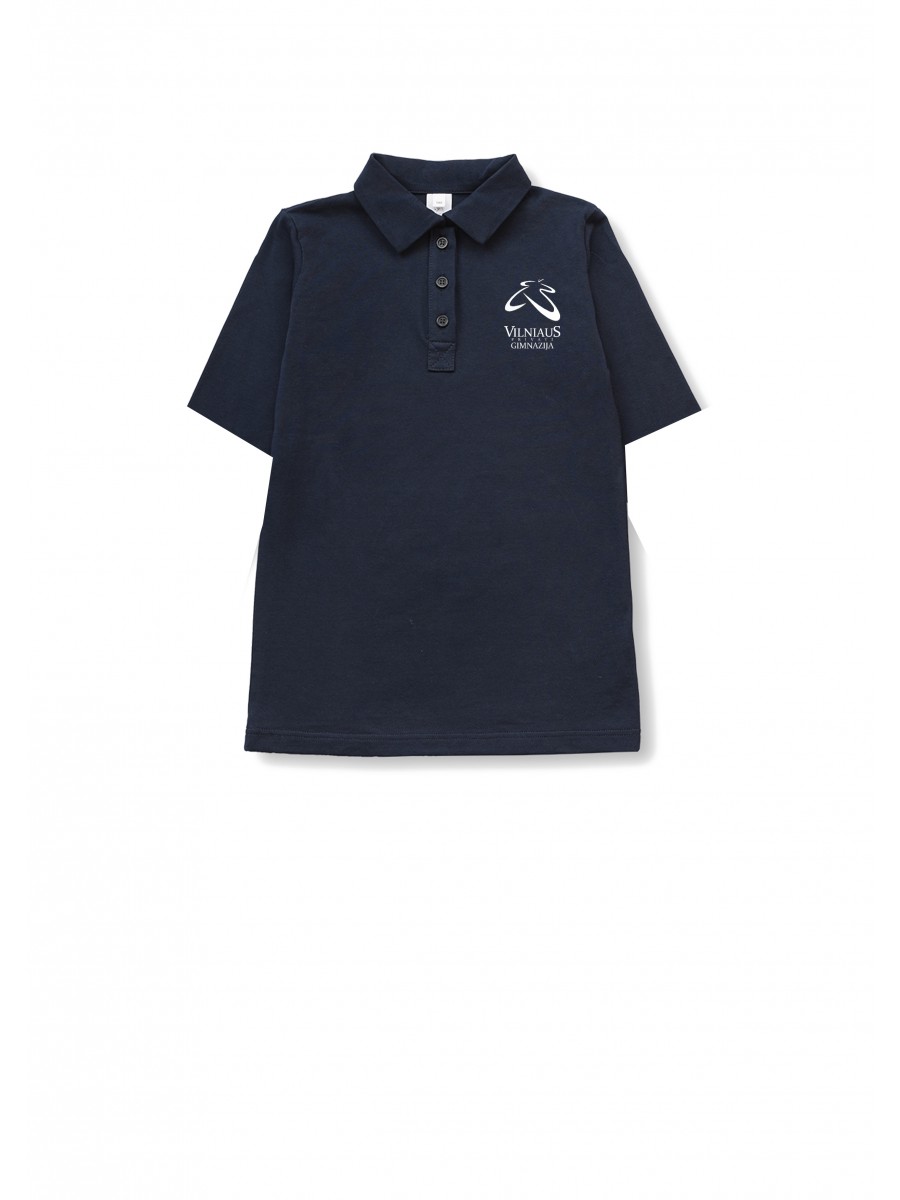 VPG mėlyni polo marškinėliai trumpomis rankovėmis V-XII klasė