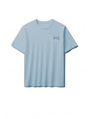 SIMPLE melsvi marškinėliai su mokyklos logotipu