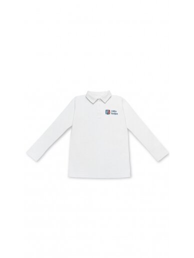 Balti polo marškinėliai ilgomis rankovėmis 2